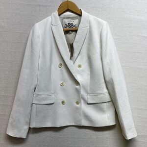 J.Crew Double-Breasted Lined Blazer Women's 10 Cream Style AM368 READ